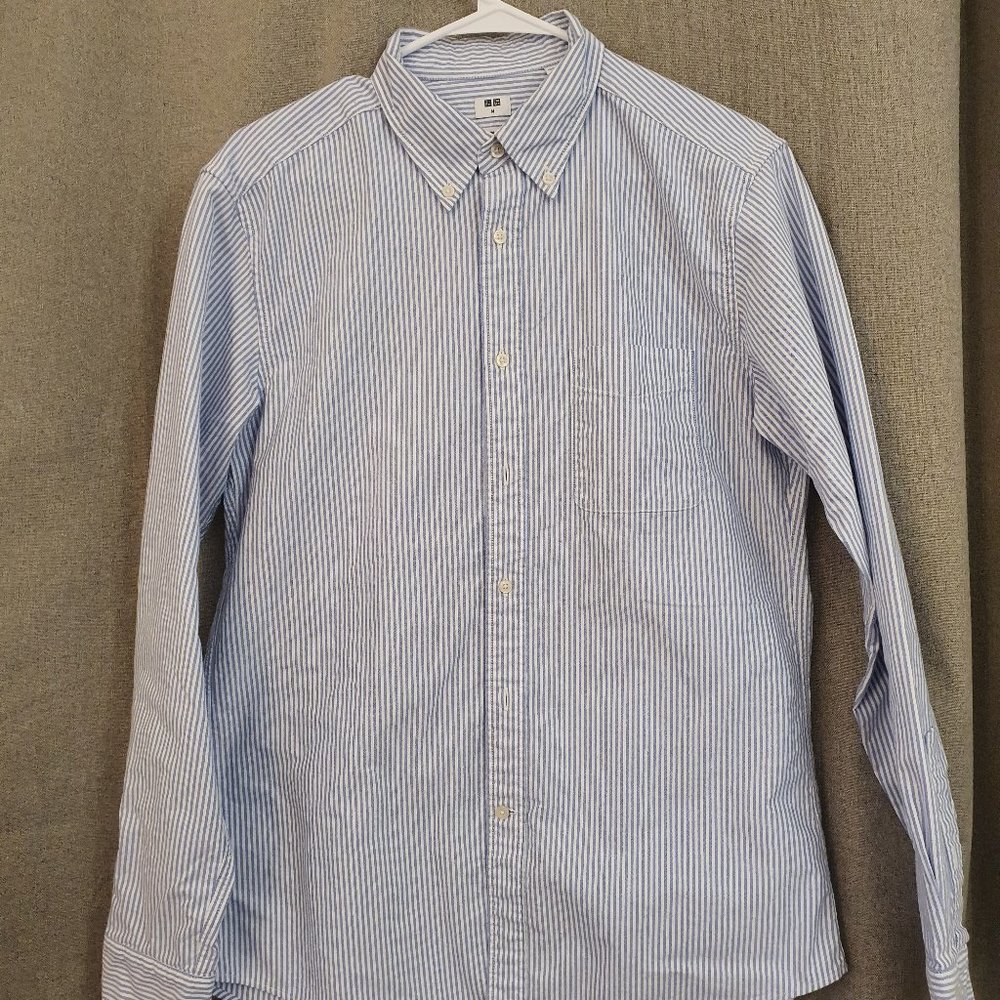 NEW Uniqlo Slim Fit Striped Oxford Shirt